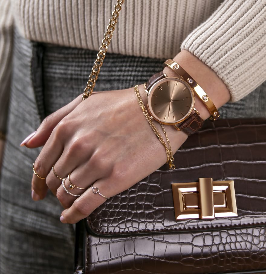 Gold Sky Brown Leather