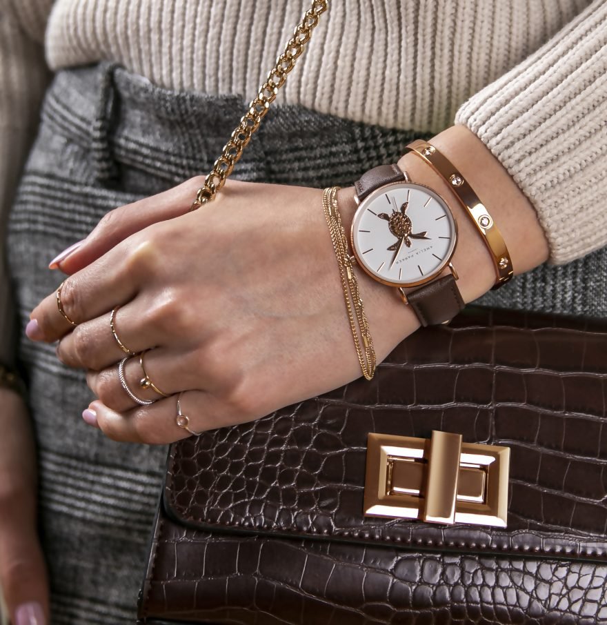 Rose Turtle Brown Leather
