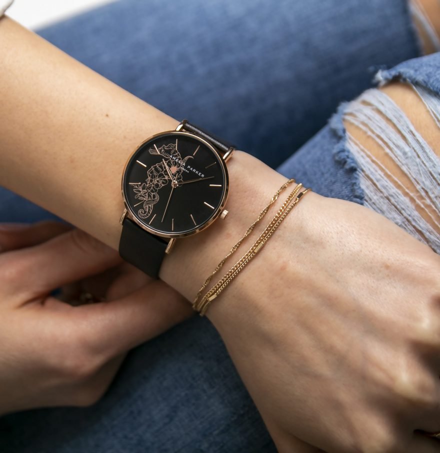 Fossil Black Leather