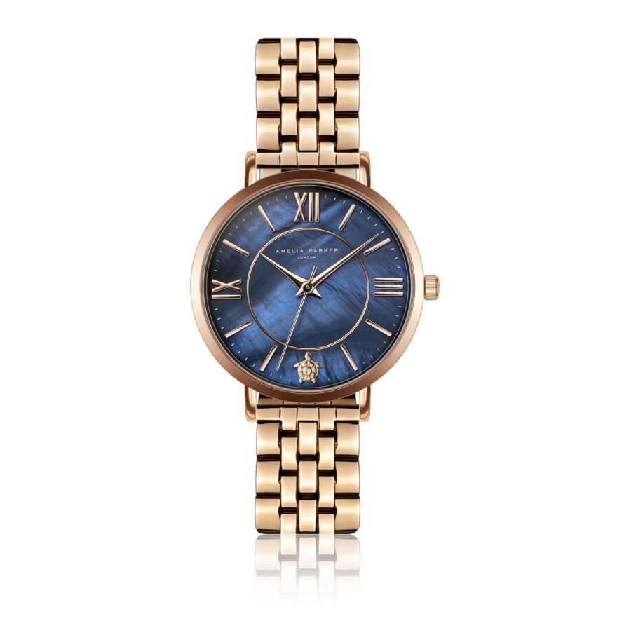 Petite Blue Rose gold Mesh