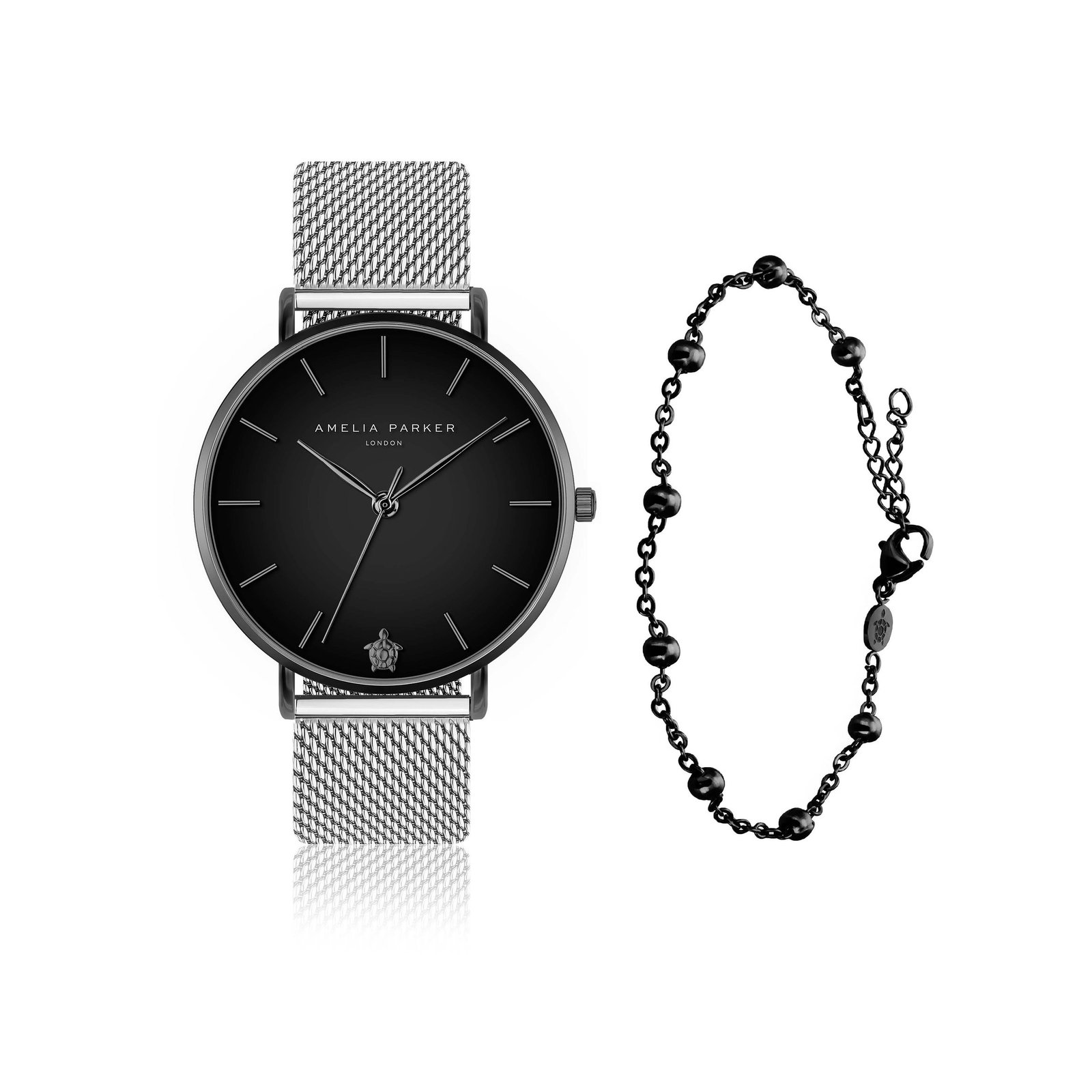 Jet Black Silver Mesh Set
