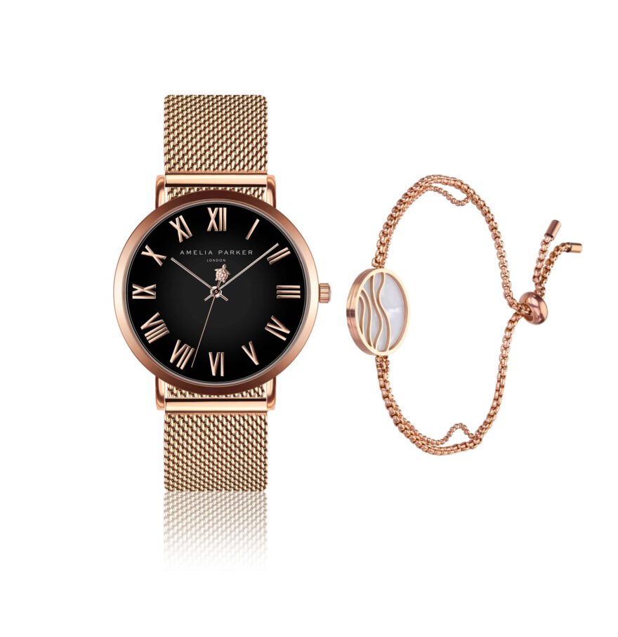 Grand Noir Rose gold Mesh Set