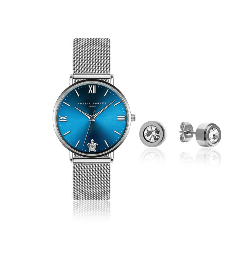 Blue Lagoon Silver Mesh Set